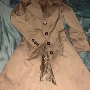 Michael Kors Beige Trench Coat with Button Detail